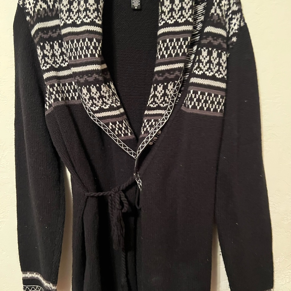 Kaii Women's Black Cardigan with White Accents